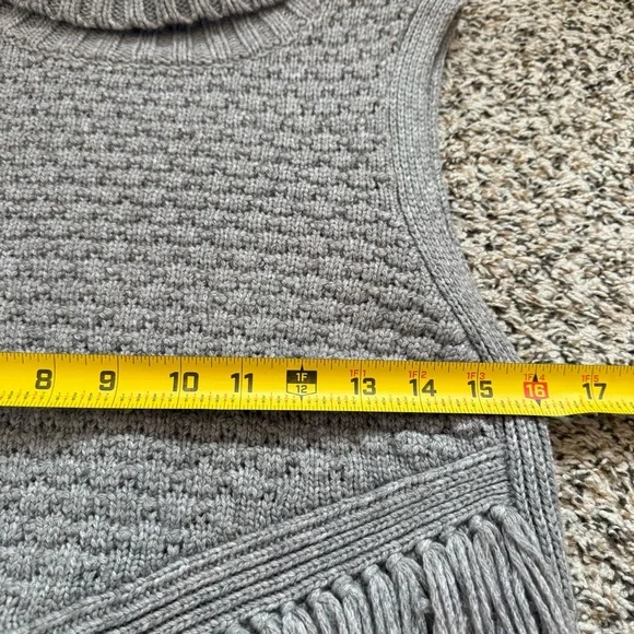 Nomad by Morgan Carper Women’s Grey Knit Tassel Turtleneck Sleeveless Dress Med - Picture 7 of 14